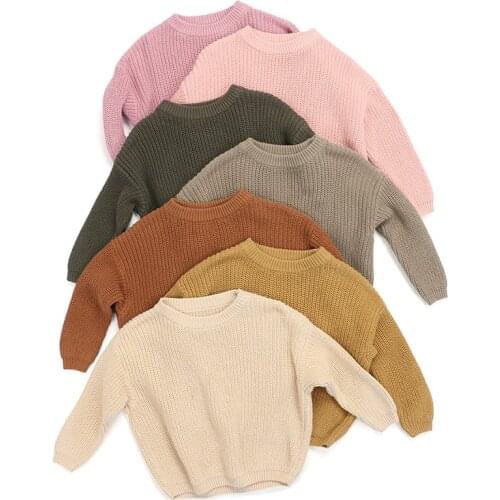 HITOMAGIC 2020 New Baby Girl Clothes Sweater Girls Child Winter Clothes Girls Pullover Kids Clothing Pink Knitted Sweater Soft