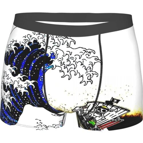 The Great Off Kanegawa One Piece Monkey D. Luffy Japanese Anime Underpants Homme Panties Male Underwear Ventilate