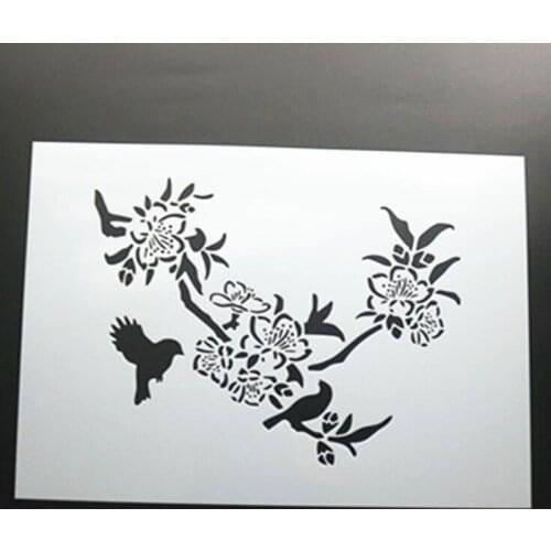 Stencils For Walls Painting Template Scrapbooking Album Decorative Peach Blossom Bullet Journal Office School Supplies Reusable