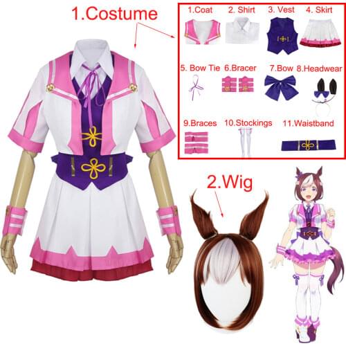 Umamusume Pretty Derby Special Week Cosplay Costume Include Headwear Wristband Belt Halloween Womens Funny Show Costume