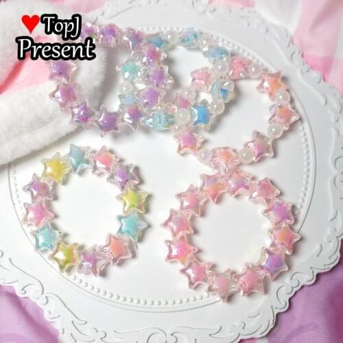 Hand made Lolita Magic Star Bracelet cute sweet five pointed star hand adorned soft cute girl Lolita cosplay accessories