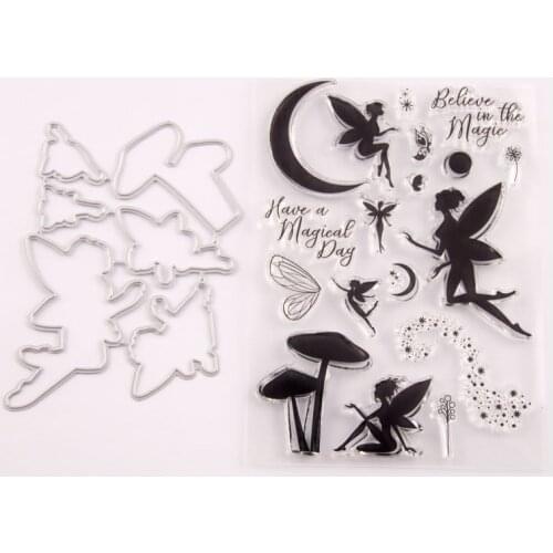 Reunion 2121 New Fairy Metal Cutting Dies and Stamps Scrapbook Craft Stencil DIY Album Paper Template Model Stamp and Die Sets