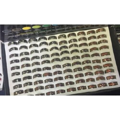 High qulity mood ring changes color to the temperature of your blood 8mm in width mixed patterns mix size 100pcs