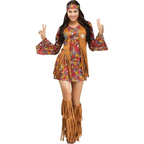 Lady Carnival Halloween Prehistoric Savage Costume Indian Tribe Maiden Outfit Cosplay Fancy Party Dress
