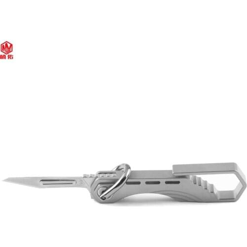 1PCS Titanium Alloy Scalpel Portable EDC Mini Folding Knife Self-Defense Multi-Function Keychain Tool Without Blade