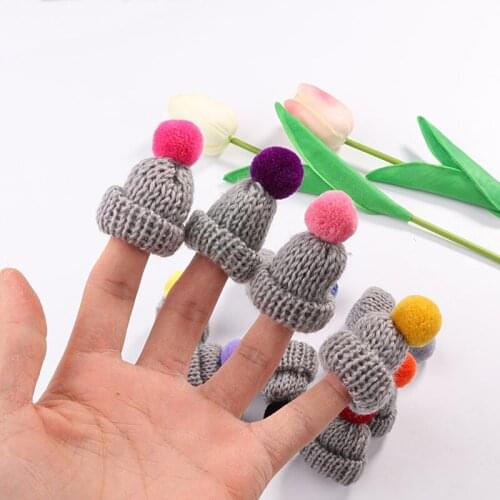 10pcs Mini Plush Ball Knitting Hat DIY child Handmade Sewing Material Soft Hat Bag Garment Art Craft Supplies Hair Accessories