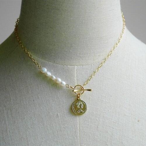 100% Natural Freshwater Rice Pearl Necklace 38cm Choker Necklace Jewelry for Women