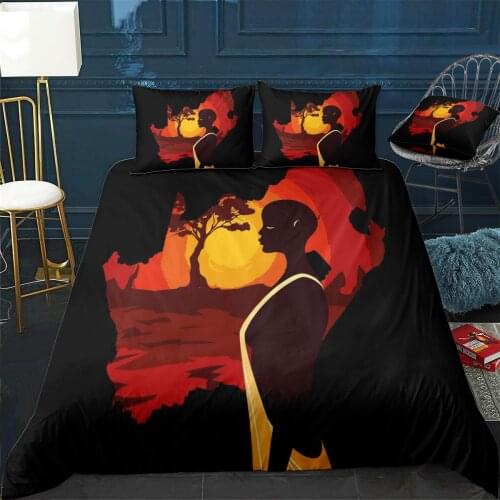 African Quilt Cover Pillowcase 3Piece Comforter Bedding Set With Pillow Case Single Double Duvet Cover Home Decora