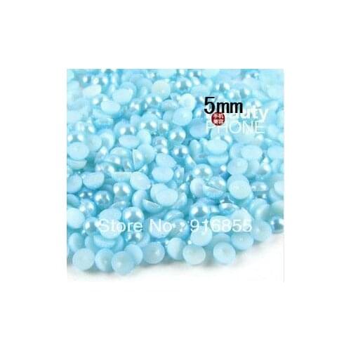 Promotion Wholesale 5000pcs/bag 5mm half round flatback ABS resin imitation pearl beads for DIY decoration