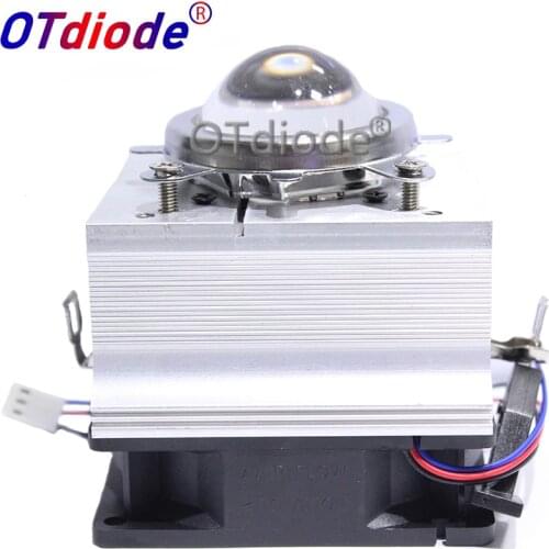 Aluminium Heat Sink Cooling Fan 20-100W LED radiator 60-90degree 44mm Lens + Reflector Bracket DC12V 1.25A led Driver