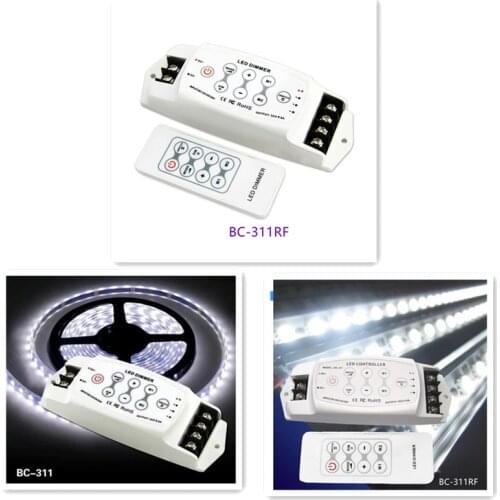 BC-311/BC-311RF New LED Dimmer 3 channel Output CV Single Color PWM 8A/3CH with Wireless RF remote DC5V-DC24V/DC12V-DC24V
