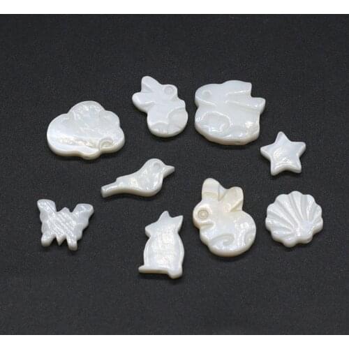 10Pcs Natural Mother of Pearl Shell Beads Rabbit Shape Loose Bead for Jewelry Making Exquisite Necklace Earrings Accessories