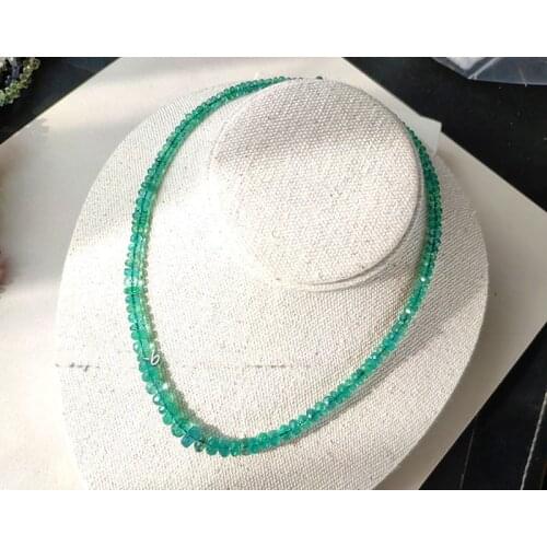 Loose beads green gemstone AA emerald faceted 3-5mm 14" for DIY jewelry making FPPJ wholesale beads nature gem stone