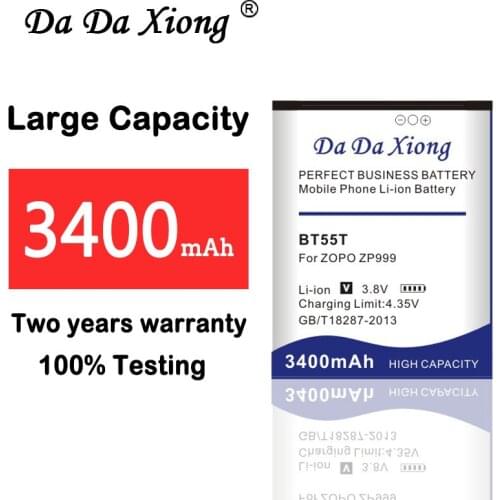 Da Da Xiong 3400mAh BT55T BT55S Battery for ZOPO 999 998 9530 9520 3X ZP998 ZP999 ZP3X ZP9520 ZP9530