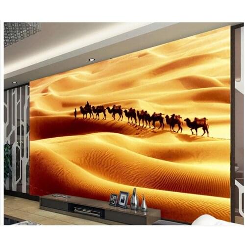 Home Decoration Silk Road desert camel decorative painting custom 3d photo wallpaper mural painting photos
