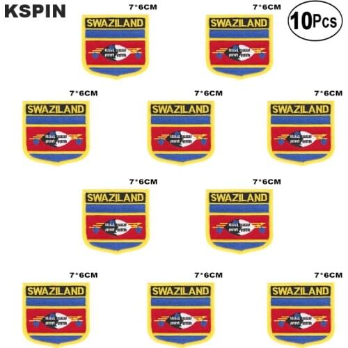 Swaziland Flag Embroidery Patches Iron on Saw on Transfer patches Sewing Applications for Clothes in Home&Garden