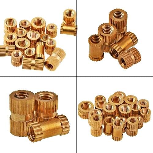 100pcs/50pcs/20pcs M2 M2.5 M3 M4 M5 M6 Brass insert nut Injection Molding Brass Knurled Thread Inserts Nuts