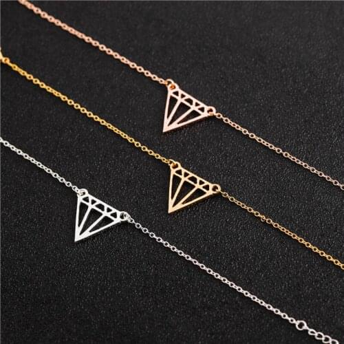 Geometric Polygon Triangle lozenge Conical rhombus Shape bracelet for Women Wedding Lucky Wishes Glamour hollow Cone bracelet