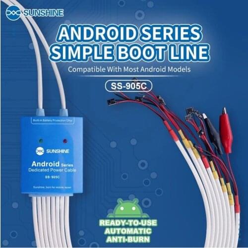 Sunshine 905C Android Button Boot Control activate Line For Huawei Xiaomi Samsung Test Cable Power Supply DC