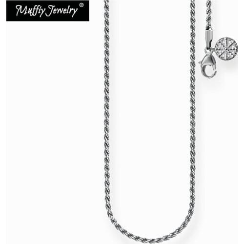 Karma Wheel Wire-cable Chain Necklace,Europe Beads Vintage European Fashion Gift Jewelry in 925 Sterling Silver For Men Women