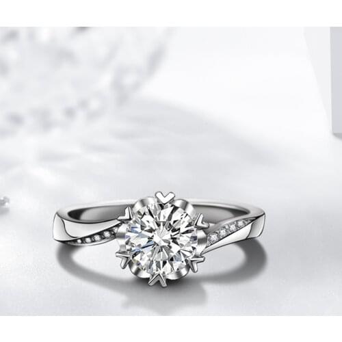 Rings for Women Silver 925 Natural diamond Wedding Fine Luxury Jewelry 4-10 size Simple Temperament Silver Rings Lovers Gift