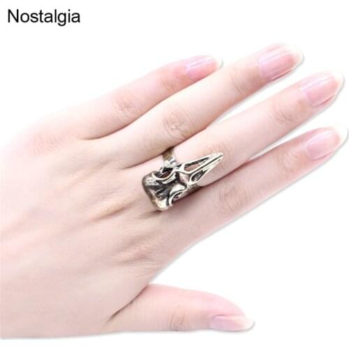 10Pcs Raven Skull Ring Steampunk Adjustable Animal Odin Bird Anillos Vikingo Jwelry For Women Men Wholesale Bulk Free Shipping