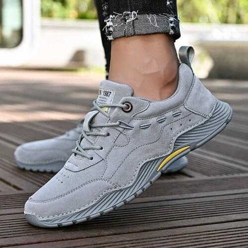 Men Four Seasons shoes Casual Sneakers Fashion High Quality Breathable Mens Fashion Comfortable Lace Up shoe cow suede