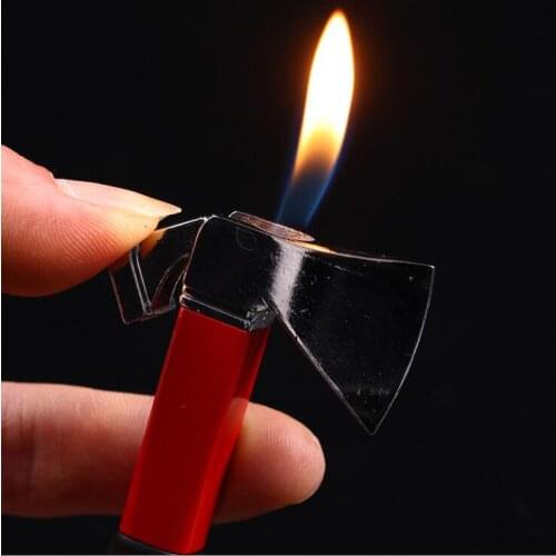 Metal Gas Lighter BD-926 Axe Hammer Modeling Soft Fire Personalized Creativity Inflatable Lighter Small Toy Craft Outside Tool