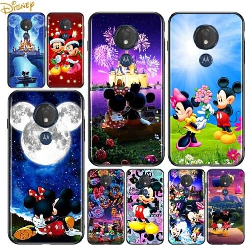 Mickey Minnie cute for Motorola G9 G8 G E7 E6 One Play Marco Hyper Fusion Stylus Power Edge Plus Soft Black Phone Case