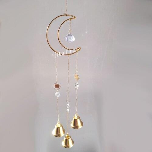 Multiple styles Witch Bells Crescent Moon Celestial Suncatcher Rainbow Maker Windows Hanging Door Hanging Banish Evil Home gift