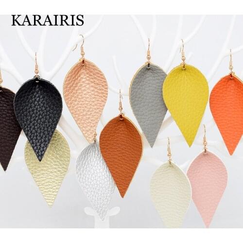 KARAIRIS Fashion Jewelry Trendy PU Leather Earrings Ethnic Style Drop Earrings Pendant Earrings for Women Girls Jewelry 2020