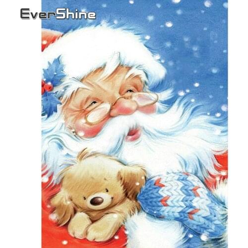 EverShine Diamond Painting Santa Claus Mosaic Art Kits Diamond Embroidery Cartoon Cross Stitch Christmas Gift Home Decoration