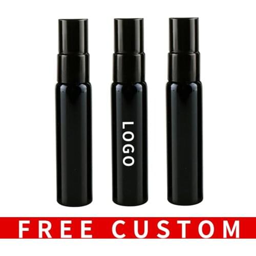 Wholesale 10ML Portable Black UV Glass Perfume Bottle With Black Sprayer Empty Parfum Vial For Traveler Free Custom Print Logo