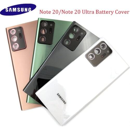 Original SAMSUNG Back Battery Cover For Samsung Galaxy Note 20 Note20 Ultra Rear Door Glass Case With Camera Frame Lens + Logo