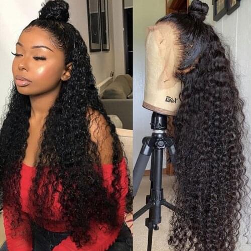 28 30 32Inch Deep Wave Lace Wigs For Black Women Human Hair Curly HD Brazilian Remy Wet And Wavy Water Wave Lace 5X5 Closure Wig