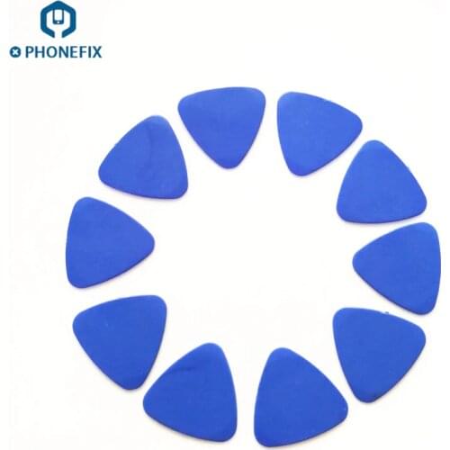 PHONEFIX 10PCS Thin Slim Plastic Guitar Picks Triangle Mobile Phone Opening Tools Kit Pry Opening Tool Set Hand Tools