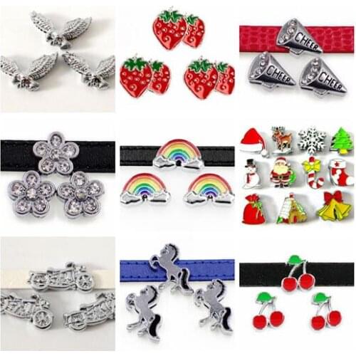 8MM DIY Eagle Cheer Christmas Horse Slide Charms Fit For 8mm Leather Bracelet Straps Necklace Fashion Jewelrys Making