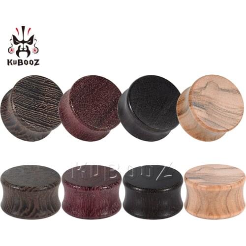 Wholesale Price Hot Selling Flat Wood Ear Plugs Tunnels Body Piercing Jewelry Earring Expanders Stretchers Fashion Gift 30PCS