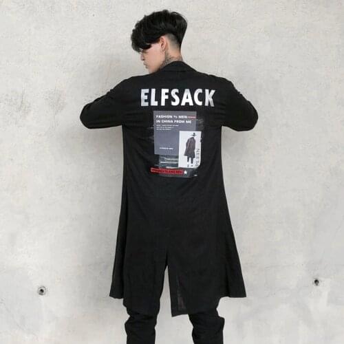 New Western Stylish Printed Tide Mens Long-Sleeve Shirts Hip Hop Autumn Male Thin Plaid Stage Youth Punk Shirt Streetwear Wrap