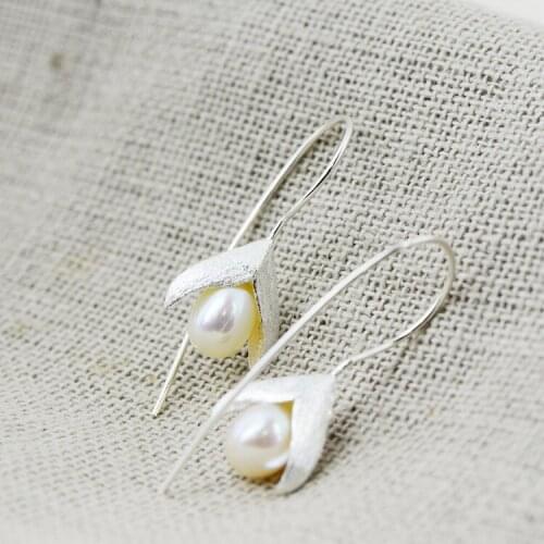 Ms 2018 new buds pull silk silver pearl earrings silver ornament earrings s925 allergy free silver