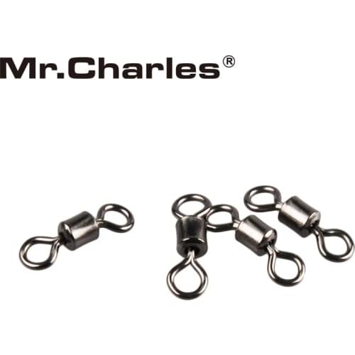 Mr.charles stainless swivels lure connector 1# 2# 4# 6# 8# 10# 12# 50PCS/lot Rollwirbel copper ring
