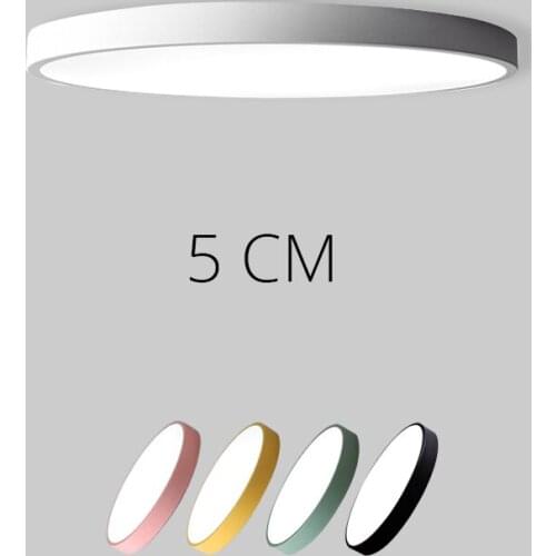 Modern 5cm Super Thin LED Ceiling Light Colorful Metal Round Ceiling Lamps for Living room Remote Control Art Lighting Fixtures