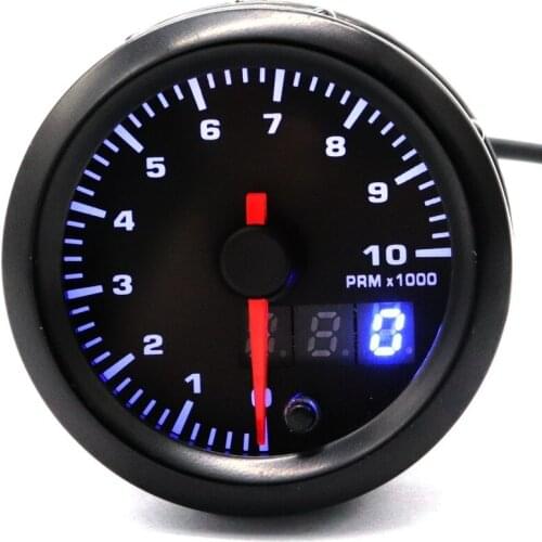 DC12V 2''55MM Universally Car racing refit tachometer 7 Colors Adjustable speed counter Pointer and LED digital display meter
