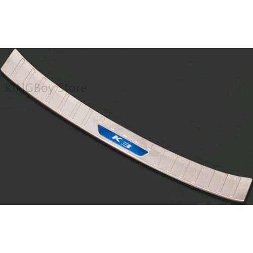 High quality stainless steel rear bumper Trunk Sill Protection coating tread plate for Kia K3 2016- 2018