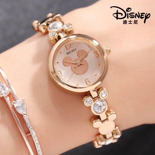 Original Disney Mickey Mouse Ladies Watch Mickey Style Bracelet Bracelet Style Diamond Fashion Womens Watch Wrist Watch