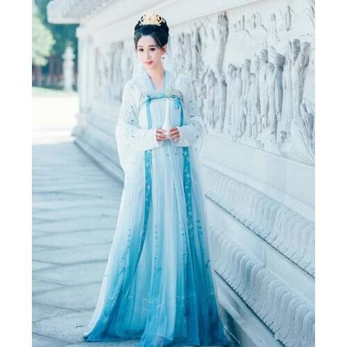 Womens Elegance Outfits Chinese Traditional Costume Female Hanfu Clothing Lady Tang Han Dynasty Princess Oriental Fairy Dress