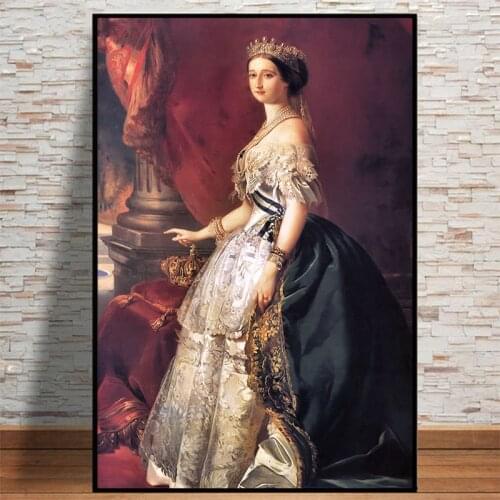 Famous Painting Eugenie De Montijo Portrait Painting on Canvas Wall Art Poster and Print Picture Cuadros for Living Room Decor