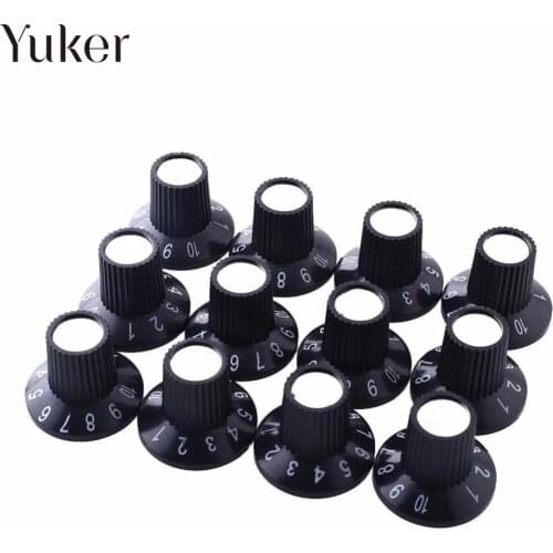 12pcs Guitar Amplifier Knobs AMP Black&Silver Skirted Volume Tone Control Guitar parts Guitar accessories