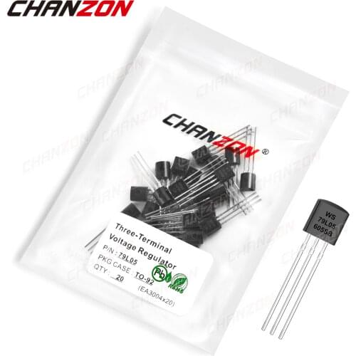 20Pcs 79L05 TO-92 Three-Terminal Voltage Regulator Transistor Bipolar Junction BJT Tube Fets Integrated Circuits