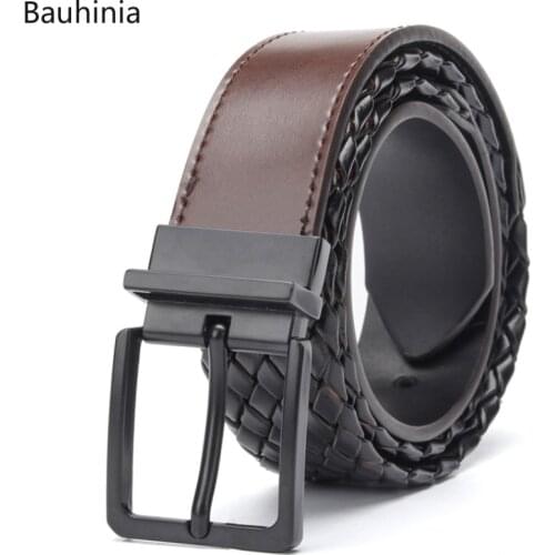 3.0cm Black High Quality Leather Designer Pin Buckle Belt Fashion Mens And Womens Wild Simple Woven Belt 2021 New